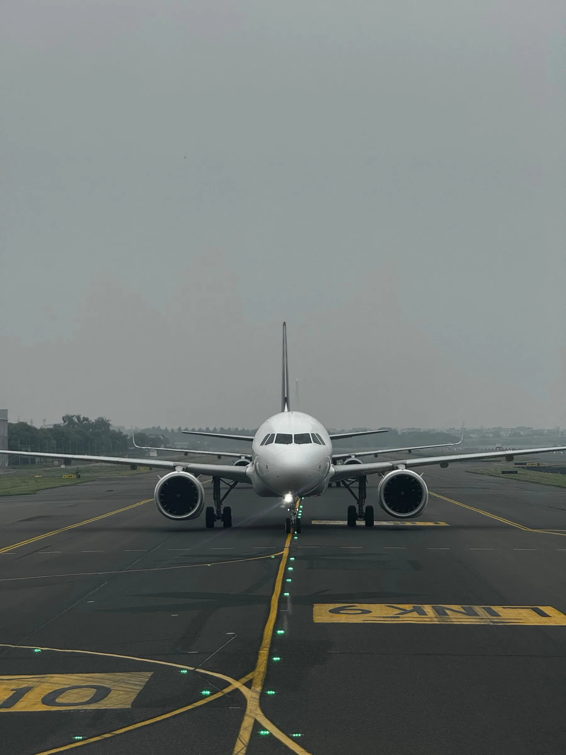 Passenger airplane on an Indian airport runway